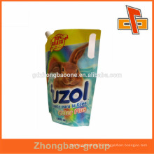 Custom shape plastic spout bag with stand up type for liquid packaging china manufacture